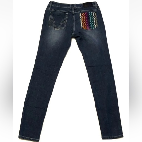 COOGI Denim - COOGI straight leg medium blue wash colorful pocket jean Size 10